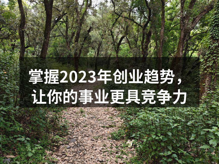 掌握2023年创业趋势，让你的事业更具竞争力